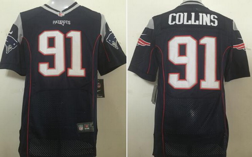 Men's New England Patriots #91 Jamie Collins Navy Blue Team Color NFL Nike Elite Jersey