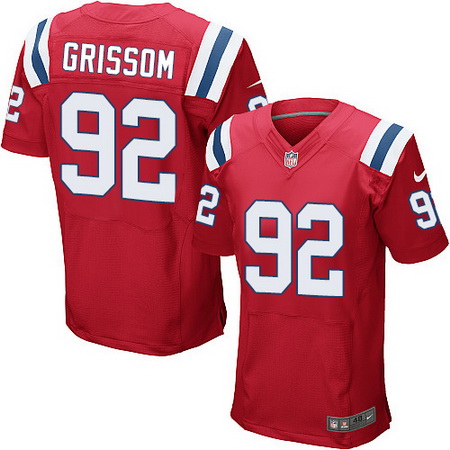 Men's New England Patriots #92 Geneo Grissom Red Alternate Stitched NFL Nike Elite Jersey