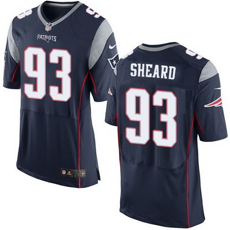 Men's New England Patriots #93 Jabaal Sheard Navy Blue Team Color Nike Elite Jersey