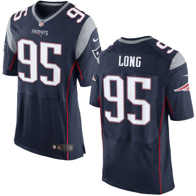 Men's New England Patriots #95 Chris Long Navy Blue Team Color Nike Elite Jersey