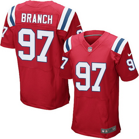 Men's New England Patriots #97 Alan Branch Red Alternate Stitched NFL Nike Elite Jersey