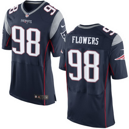Men's New England Patriots #98 Trey Flowers NEW Navy Blue Team Color Stitched NFL Nike Elite Jersey