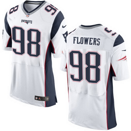 Men's New England Patriots #98 Trey Flowers NEW White Road Stitched NFL Nike Elite Jersey