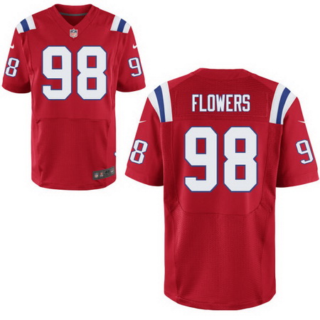 Men's New England Patriots #98 Trey Flowers Red Alternate Stitched NFL Nike Elite Jersey