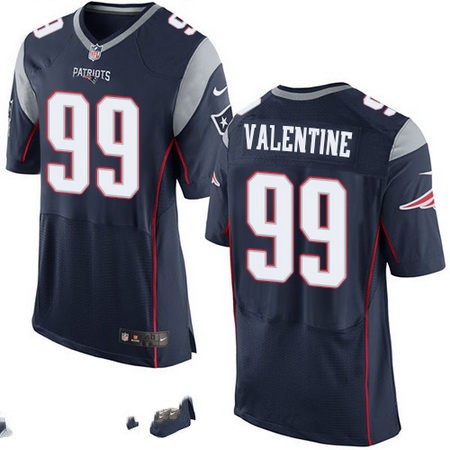 Men's New England Patriots #99 Vincent Valentine Navy Blue Team Color Stitched NFL Nike Elite Jersey