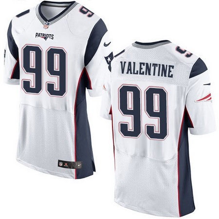 Men's New England Patriots #99 Vincent Valentine White Road Stitched NFL Nike Elite Jersey
