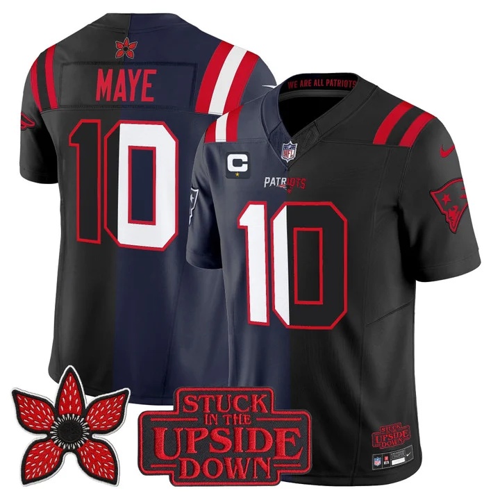 Men's New England Patriots 'Upside Down Edition' Vapor Limited Jersey - All Stitched Drake Maye  10