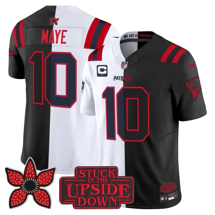 Men's New England Patriots 'Upside Down Edition' Vapor Limited Jersey - All Stitched Drake Maye10