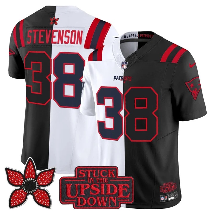 Men's New England Patriots 'Upside Down Edition' Vapor Limited Jersey - All Stitched Rhamondre Stevenson   38
