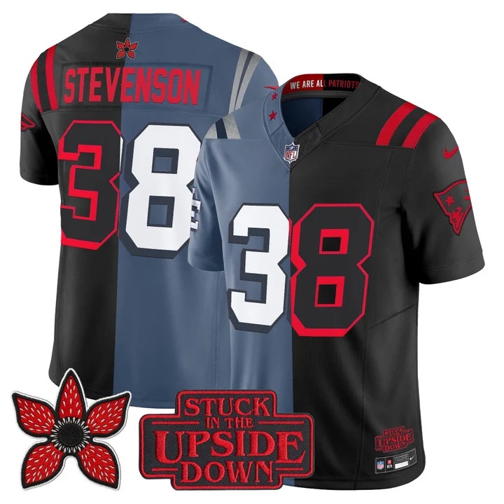 Men's New England Patriots 'Upside Down Edition' Vapor Limited Jersey - All Stitched Rhamondre Stevenson