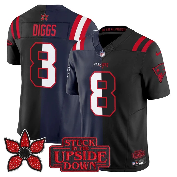 Men's New England Patriots 'Upside Down Edition' Vapor Limited Jersey - All Stitched Stefon Diggs 8