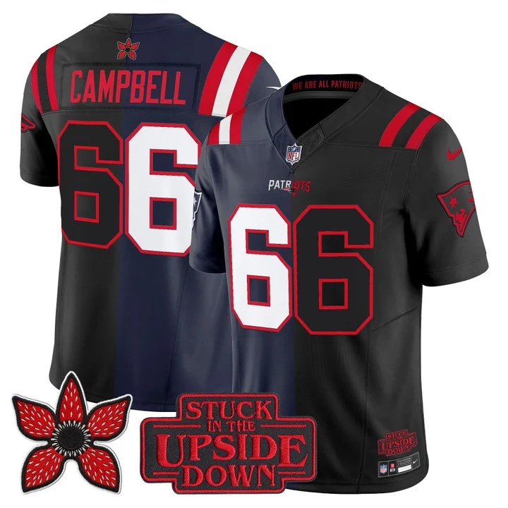 Men's New England Patriots 'Upside Down Edition' Vapor Limited Jersey - All Stitched Will Campbell   66
