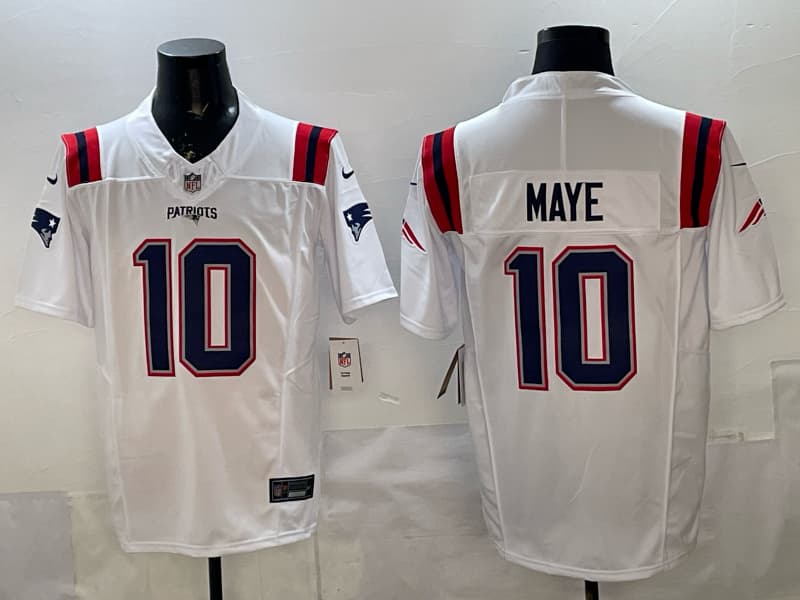 Men's New England Patriots  Vapor Limited Jersey - All  Stitched Drake Maye    10