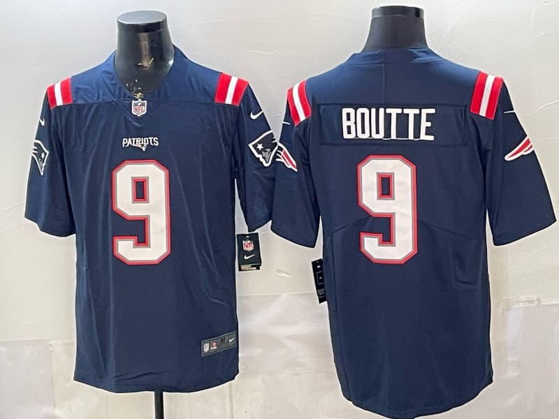 Men's New England Patriots Kayshon Boutte Nike Navy  Game    Jersey