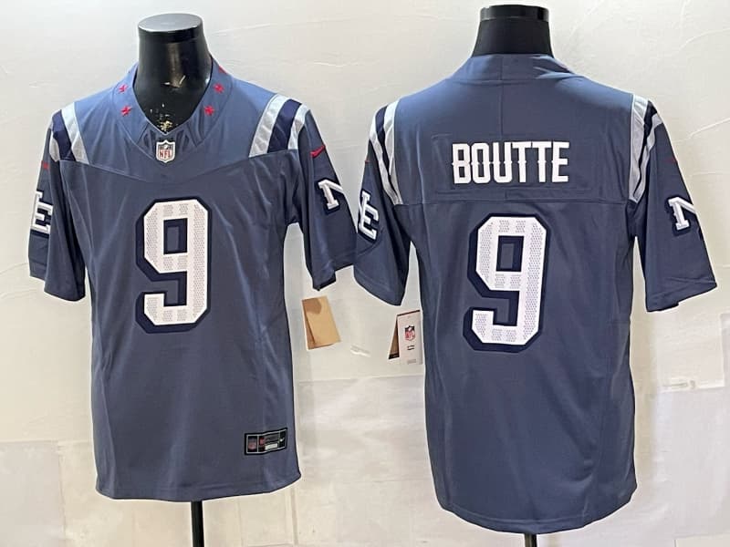 Men's New England Patriots Kayshon Boutte Nike Navy Game    Jersey