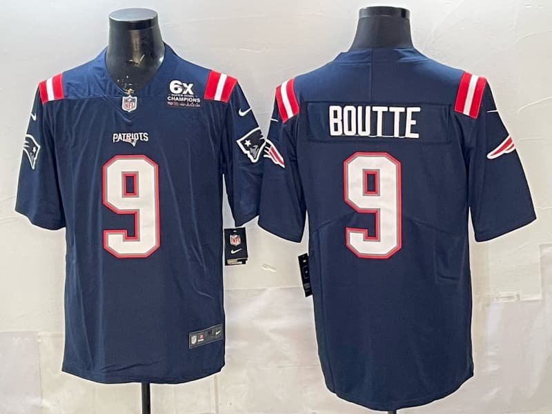 Men's New England Patriots Kayshon Boutte Nike Navy Game  Jersey