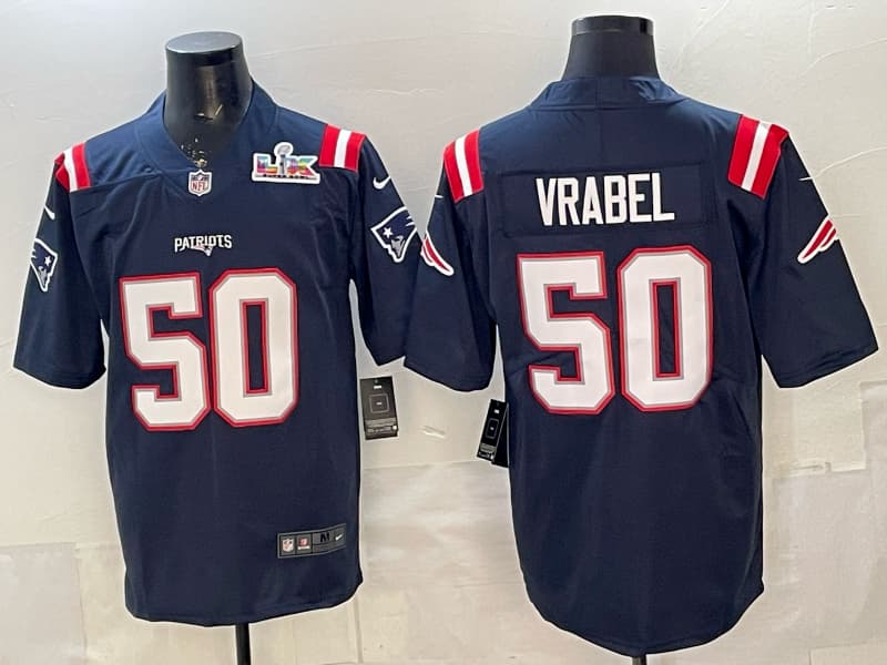 Men's New England Patriots Mike Vrabel Nike Navy Game Retired Player  Jersey