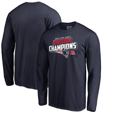 Men's New England Patriots NFL Pro Line By Fanatics Branded Navy 2017 AFC East Division Champions Long Sleeve T Shirt