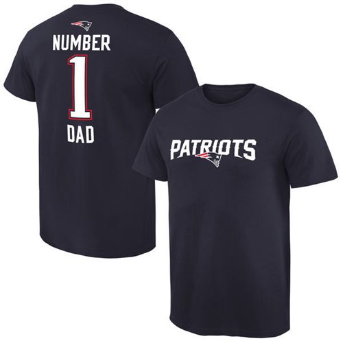 Men's New England Patriots Pro Line College Number 1 Dad T-Shirt Navy