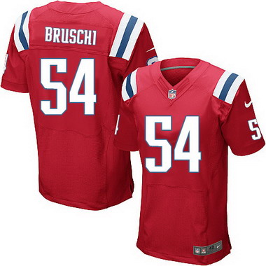 Men's New England Patriots Retired Player #54 Tedy Bruschi Red Nike Elite Jersey