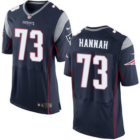 Men's New England Patriots Retired Player #73 John Hannah Navy Blue Elite Jersey