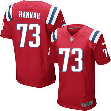 Men's New England Patriots Retired Player #73 John Hannah Red Nike Elite Jersey