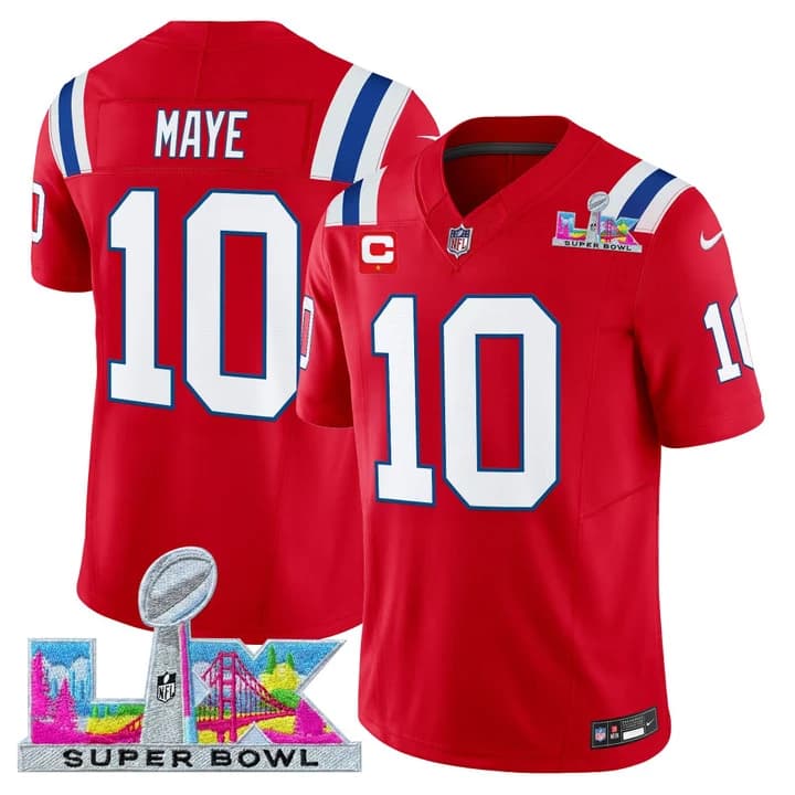 Men's New England Patriots Super Bowl LX Vapor Limited Jersey - All Stitched Drake Maye    10