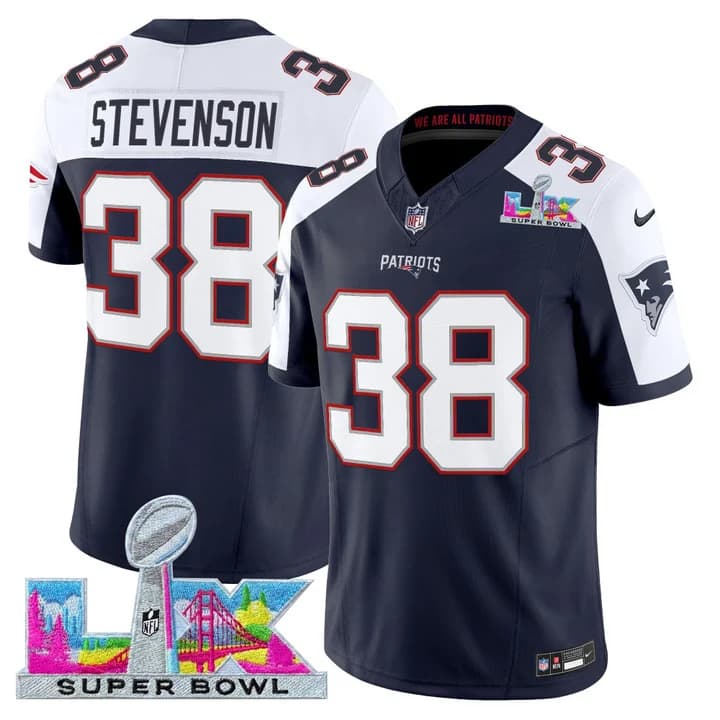 Men's New England Patriots Super Bowl LX Vapor Limited Jersey - All Stitched Rhamondre Stevenson # 38