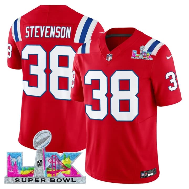 Men's New England Patriots Super Bowl LX Vapor Limited Jersey - All Stitched Rhamondre Stevenson #38