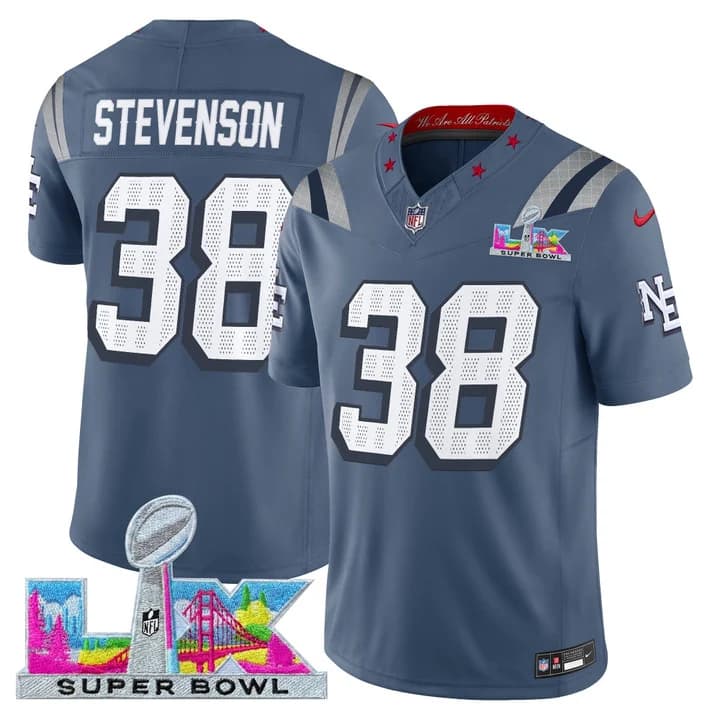 Men's New England Patriots Super Bowl LX Vapor Limited Jersey - All Stitched Rhamondre Stevenson  38