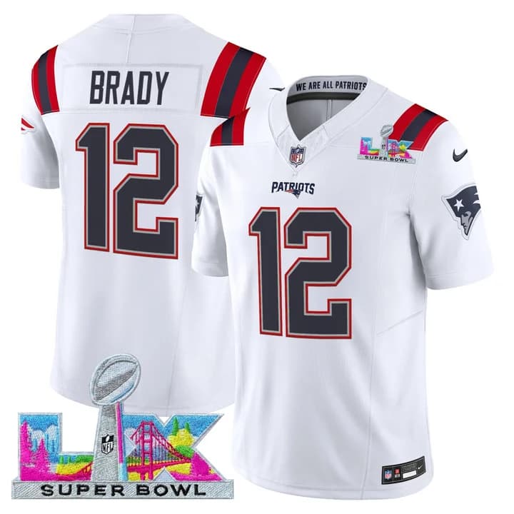 Men's New England Patriots Super Bowl LX Vapor Limited Jersey - All Stitched Tom  Brady  12
