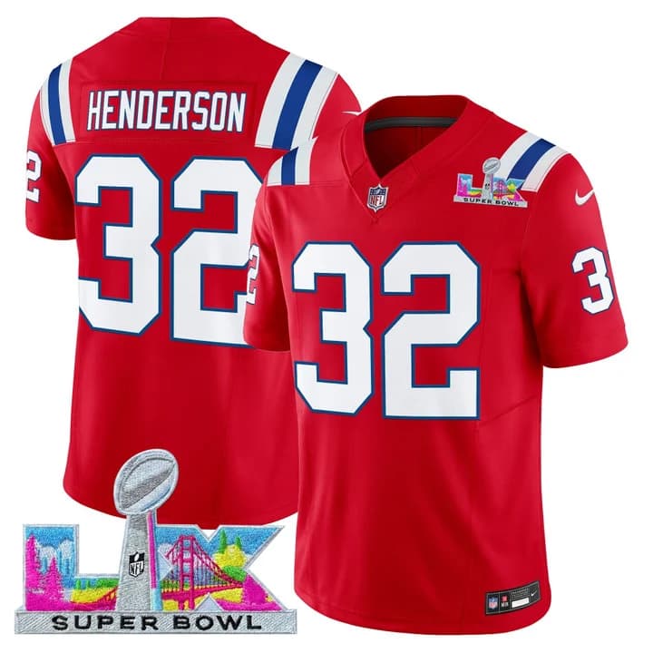 Men's New England Patriots Super Bowl LX Vapor Limited Jersey - All Stitched TreVeyon Henderson #32
