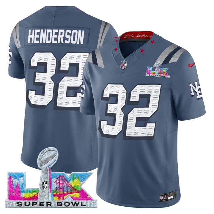 Men's New England Patriots Super Bowl LX Vapor Limited Jersey - All Stitched TreVeyon Henderson  32