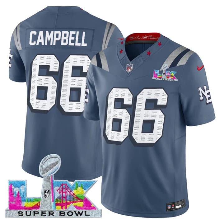 Men's New England Patriots Super Bowl LX Vapor Limited Jersey - All Stitched Will Campbell