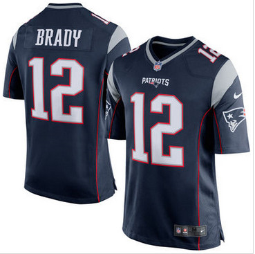 Men's New England Patriots Tom Brady Nike Navy Blue Silver Game Jersey