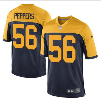 Men's New Green Bay Packers #56 Julius Peppers Navy Blue Alternate Stitched NFL New Elite jersey