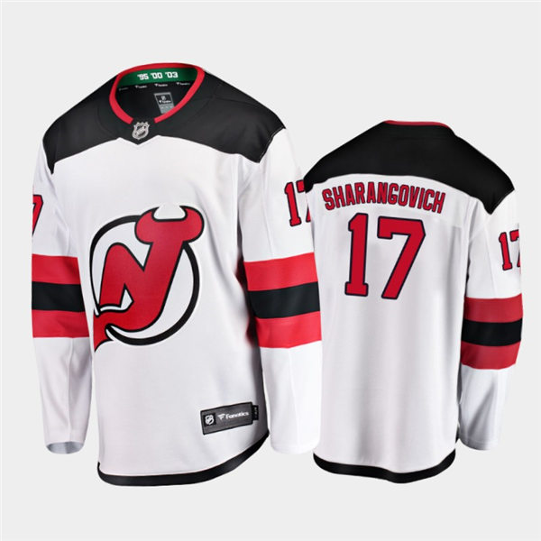 Men's New Jersey Devils #17 Yegor Sharangovich Adidas Away White Jersey Stitched