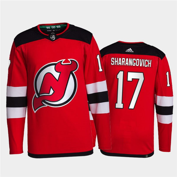 Men's New Jersey Devils #17 Yegor Sharangovich Adidas Home Red Jersey Stitched