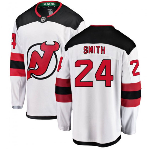 Men's New Jersey Devils #24 Ty Smith Adidas Away White Jersey Stitched