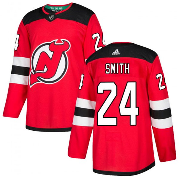 Men's New Jersey Devils #24 Ty Smith Adidas Home Red Jersey Stitched