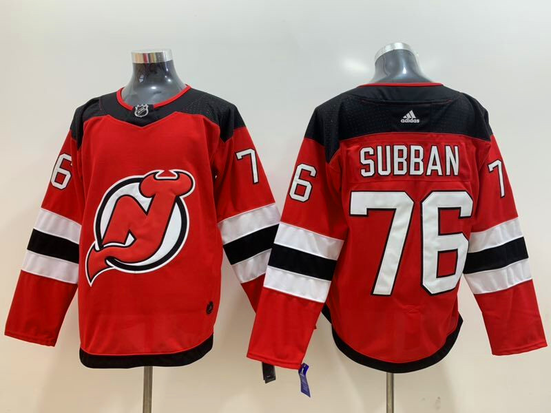 Men's New Jersey Devils #76 PK. Subban Adidas Home Red Jersey Stitched