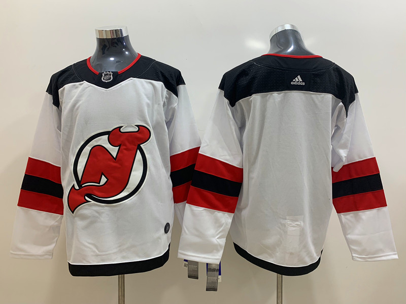 Men's New Jersey Devils Blank Adidas Away White Jersey Stitched