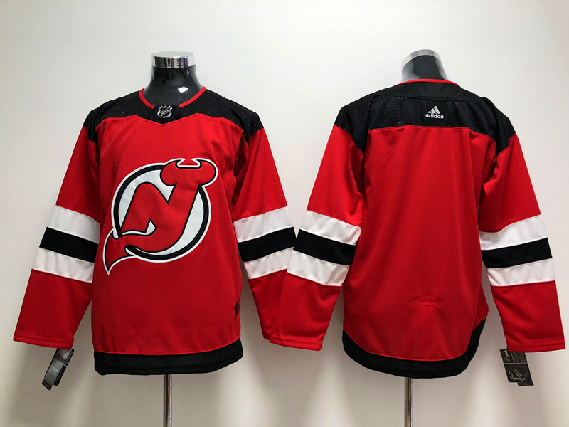 Men's New Jersey Devils Blank Adidas Home Red Jersey Stitched