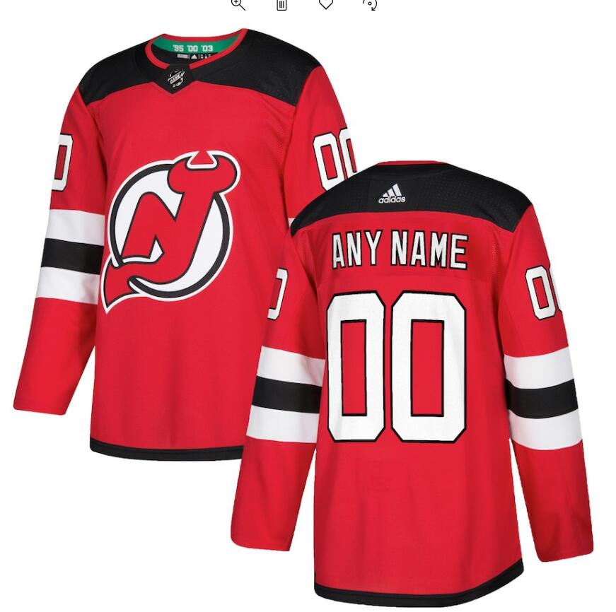 Men's New Jersey Devils adidas Red Authentic Custom Jersey Stitched