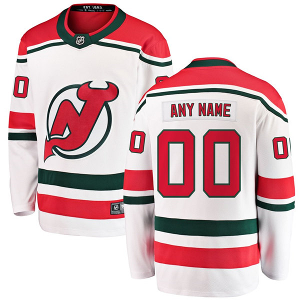 Men's New Jersey Devils adidas White Alternate Custom Jersey Stitched