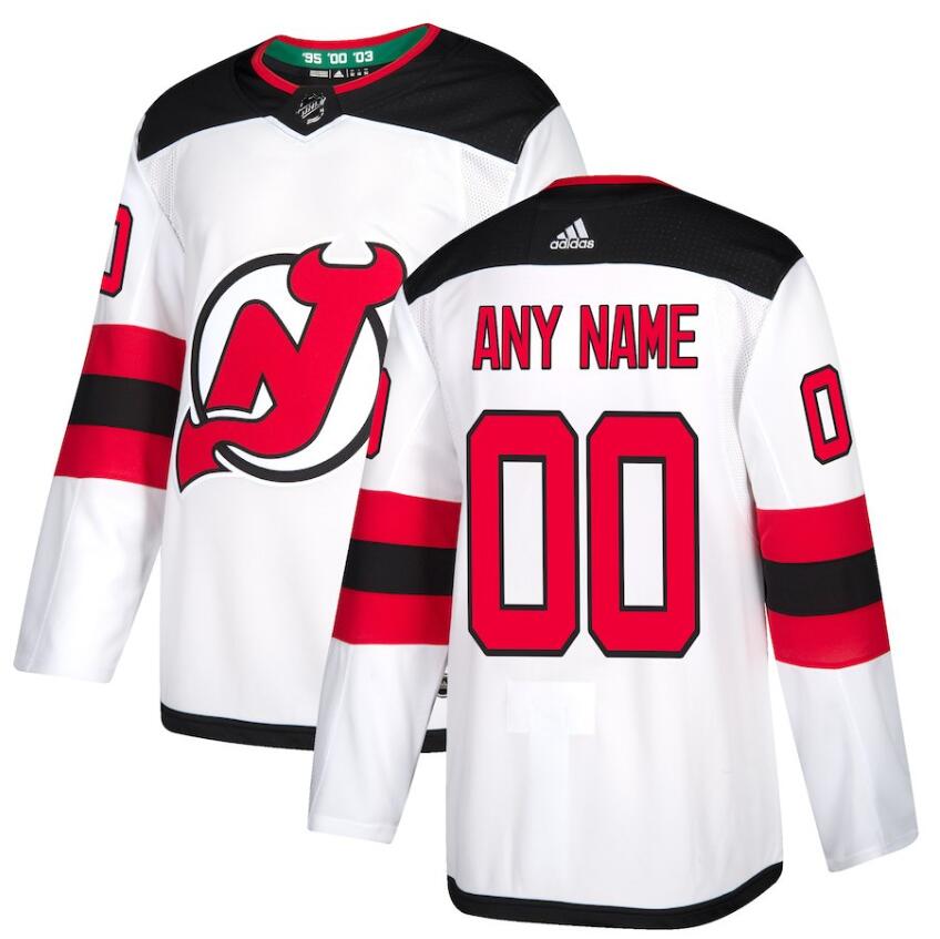 Men's New Jersey Devils adidas White Away Custom Jersey Stitched