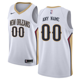 Men's New Orleans Pelicans Nike White Custom Jersey