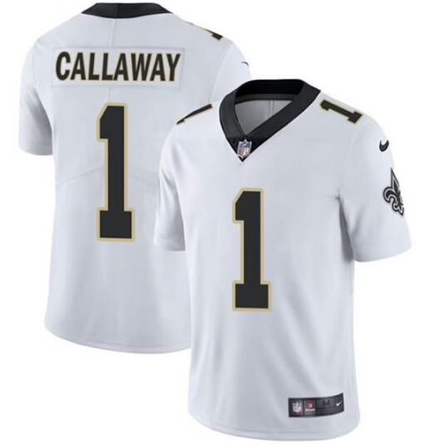 Men's New Orleans Saints #1 Marquez Callaway 2021 White Vapor Untouchable Limited