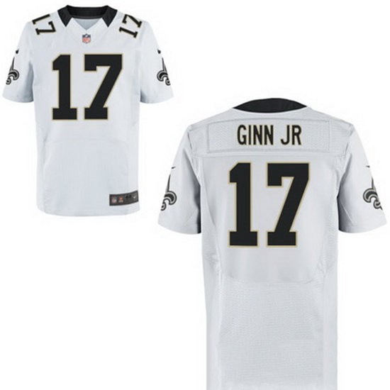 Men's New Orleans Saints #17 Ted Ginn Jr White Road Nike Elite Jersey