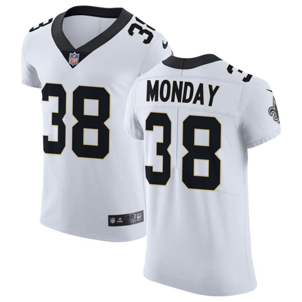 Men's New Orleans Saints #38 Smoke Monday Nike White Vapor Untouchable Limited Jersey
